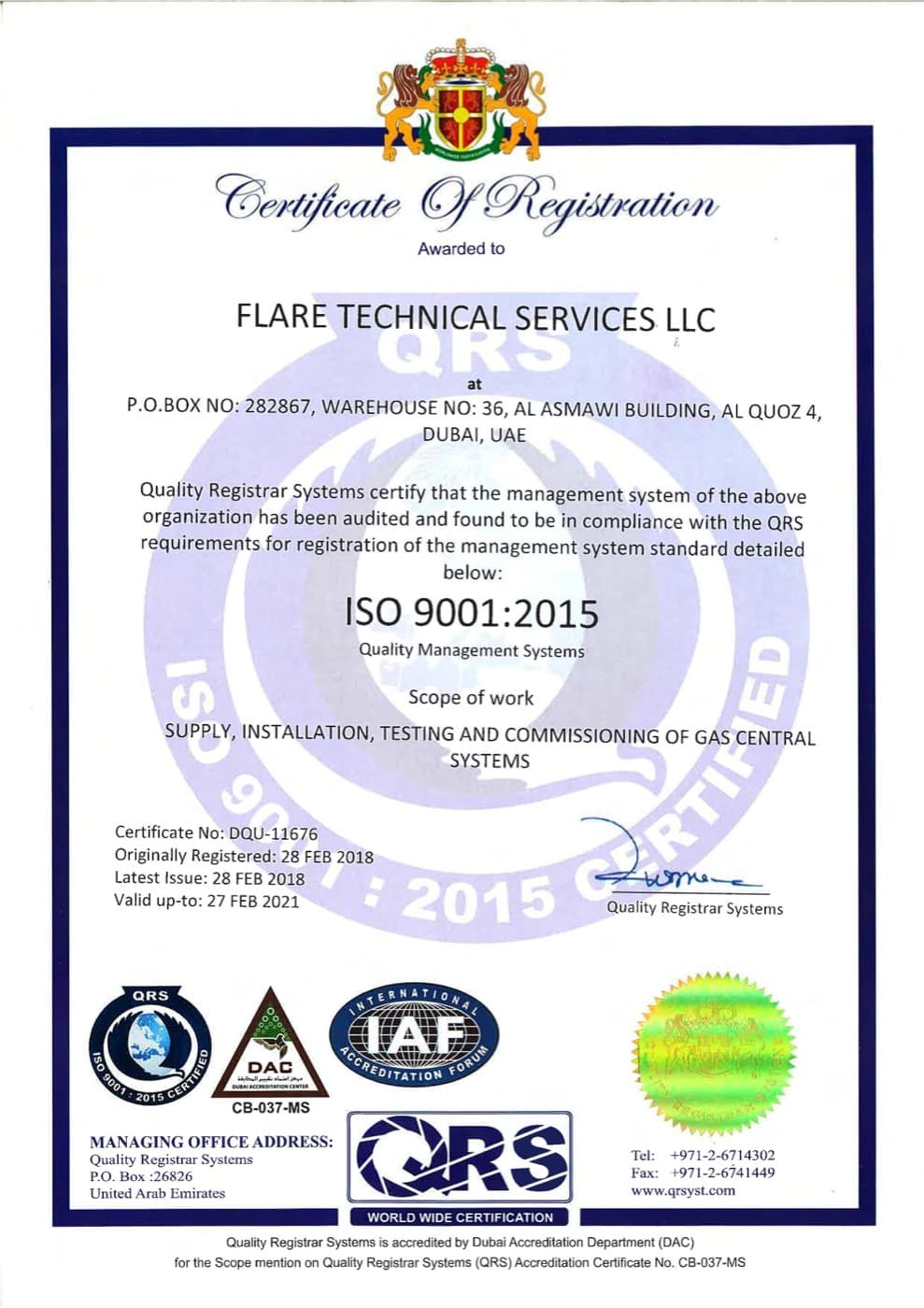 Trade Licence certificate