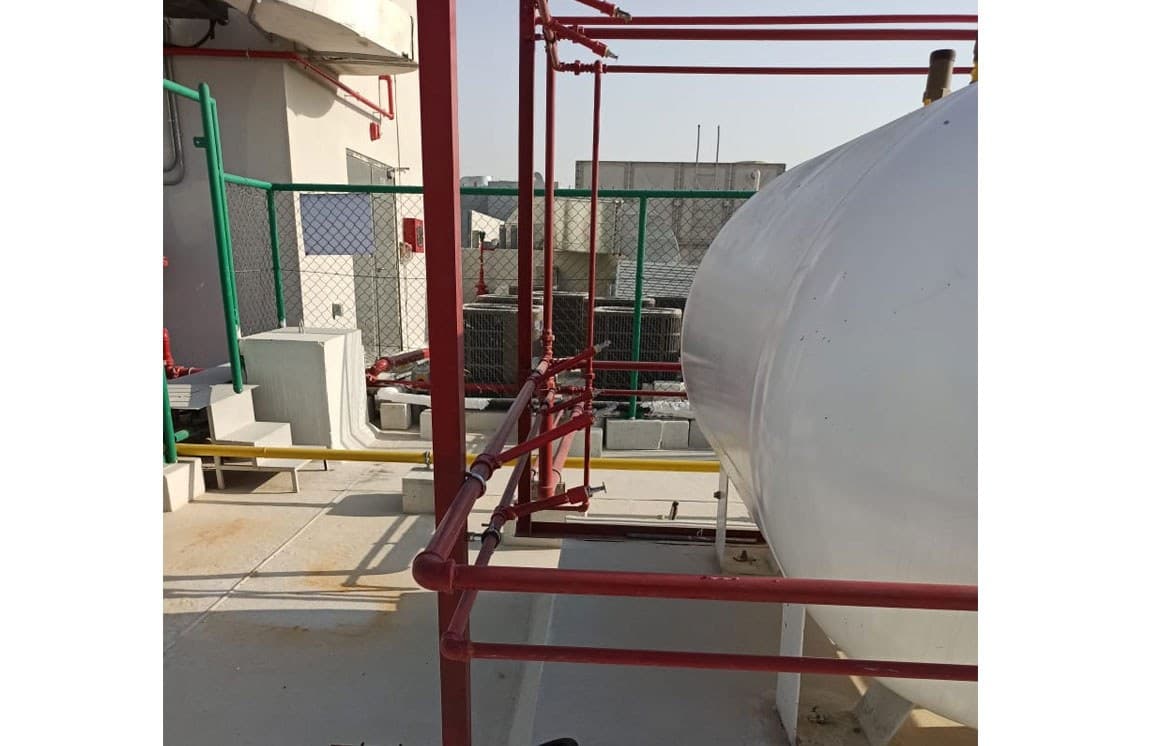 LPG tank with protective frame
