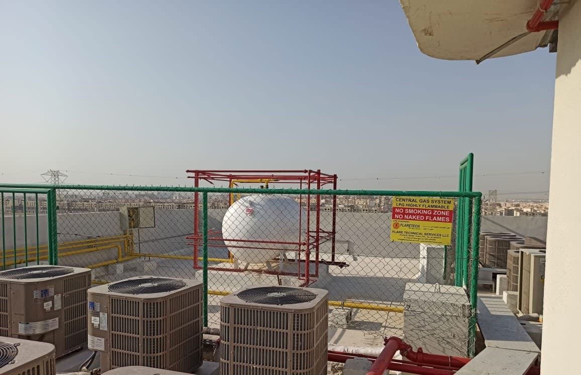 Rooftop LPG tank yard