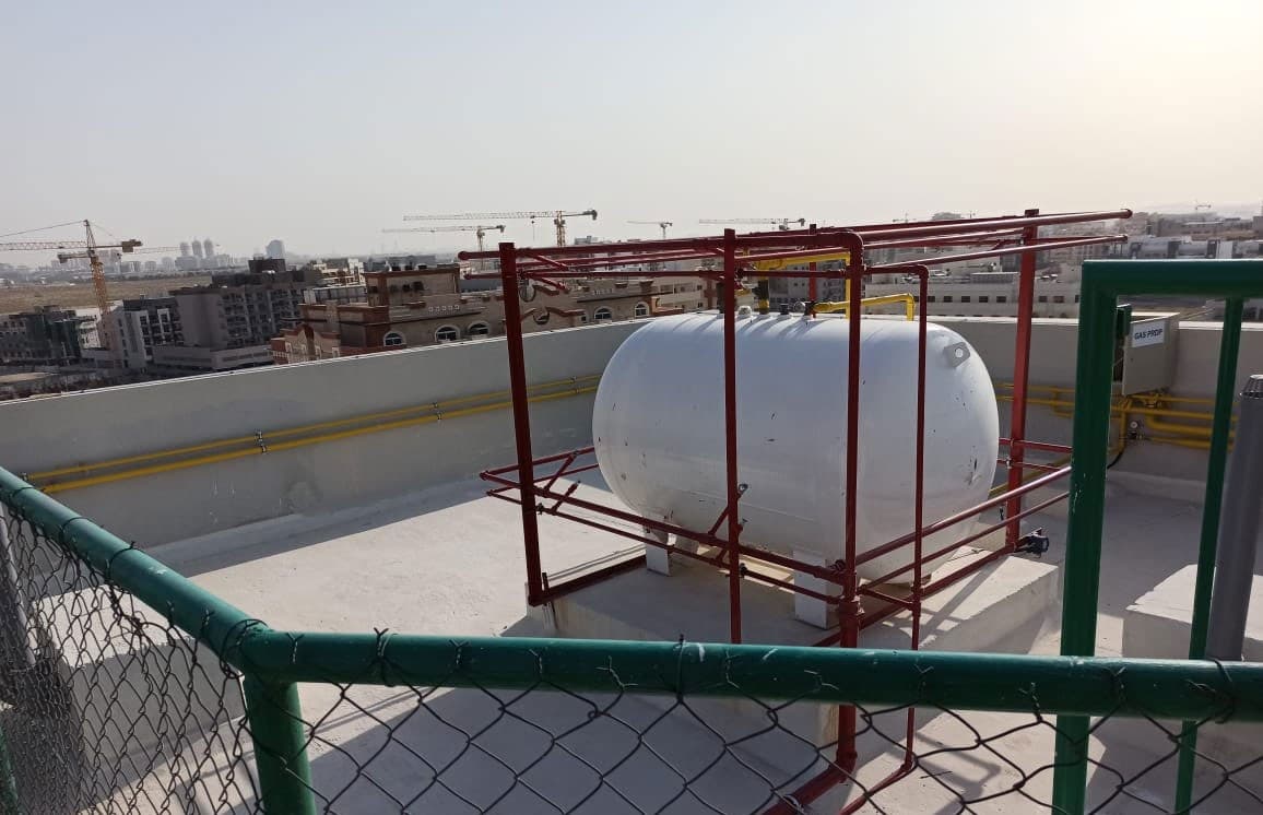 Rooftop LPG tank installation